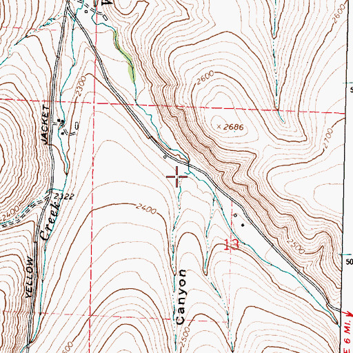 Topographic Map of Schoolhouse Canyon, OR
