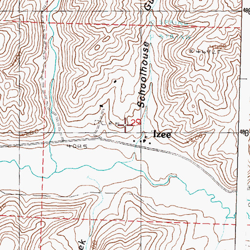 Topographic Map of Schoolhouse Gulch, OR