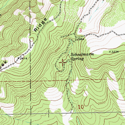 Topographic Map of Schoolmarn Spring, OR