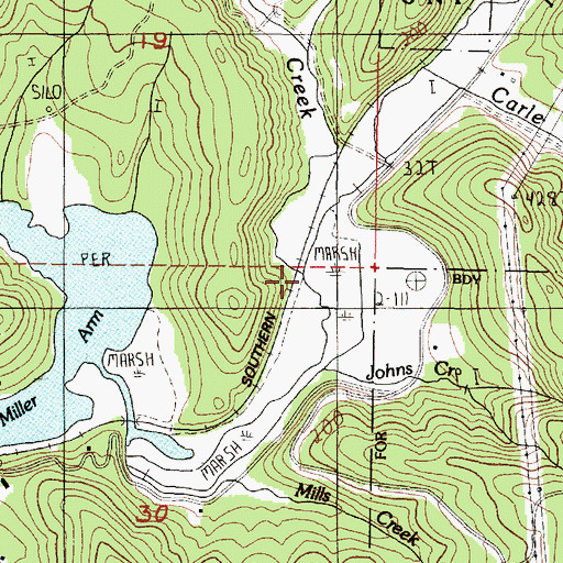 Topographic Map of Schrum Creek, OR