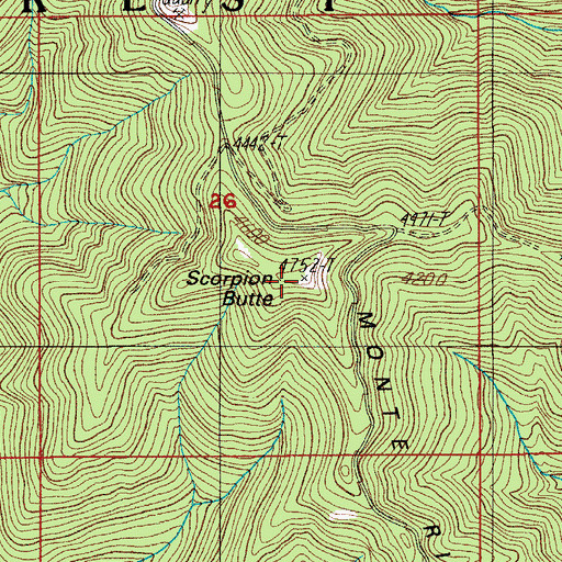 Topographic Map of Scorpion Butte, OR