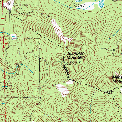 Topographic Map of Scorpion Mountain, OR