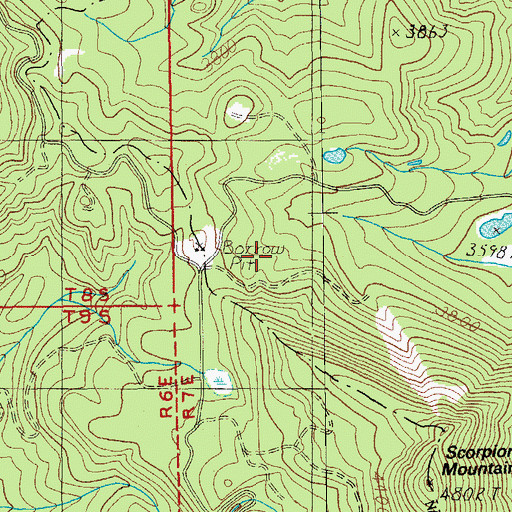 Topographic Map of Scorpion Mountain Trail, OR