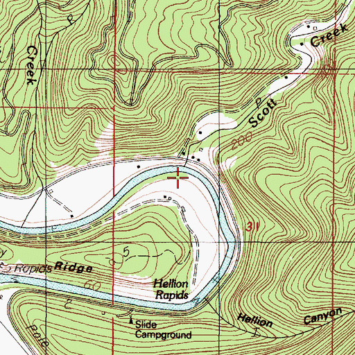 Topographic Map of Scott Creek, OR
