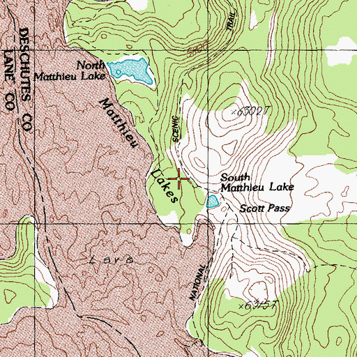 Topographic Map of Scott Pass, OR