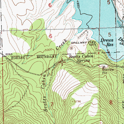 Topographic Map of Scotts Cabin Spring, OR