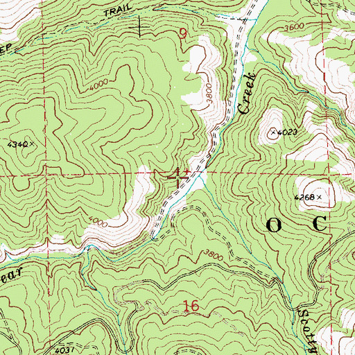 Topographic Map of Scotty Creek, OR
