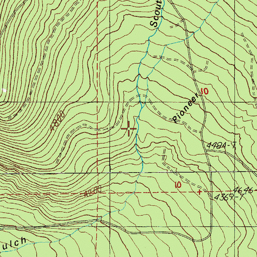 Topographic Map of Scout Creek, OR