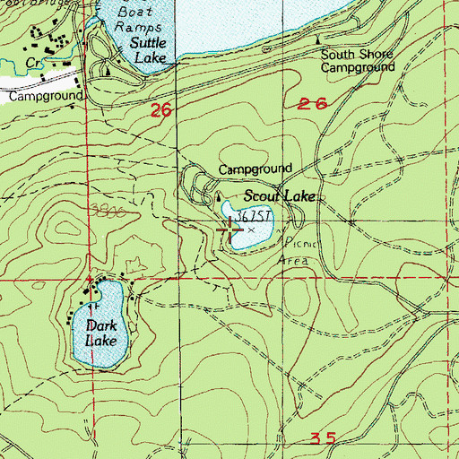 Topographic Map of Scout Lake, OR