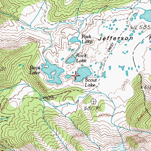 Topographic Map of Scout Lake, OR