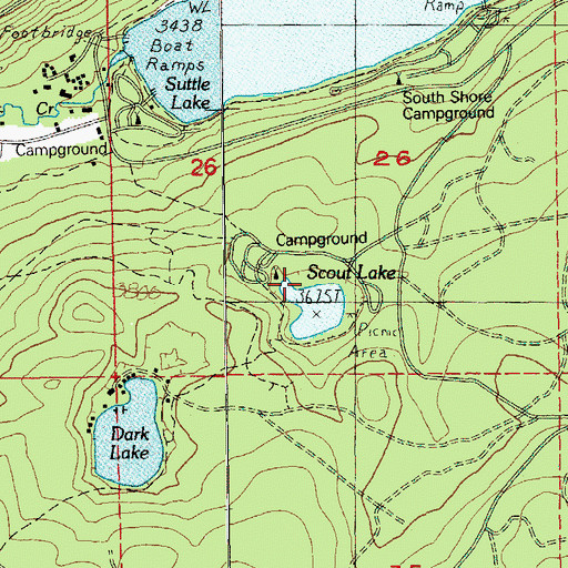 Topographic Map of Scout Lake Group Camp, OR
