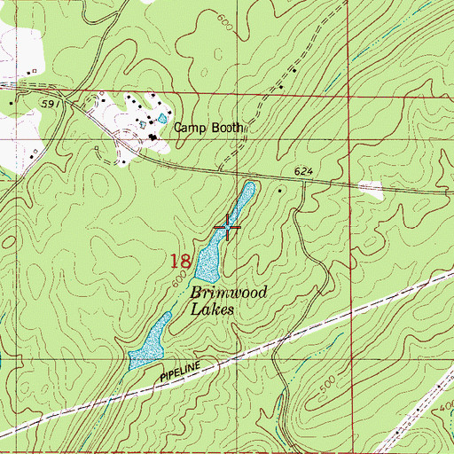 Topographic Map of Brimwood Lakes, AL