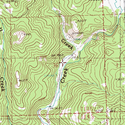 Topographic Map of Sears Creek, OR