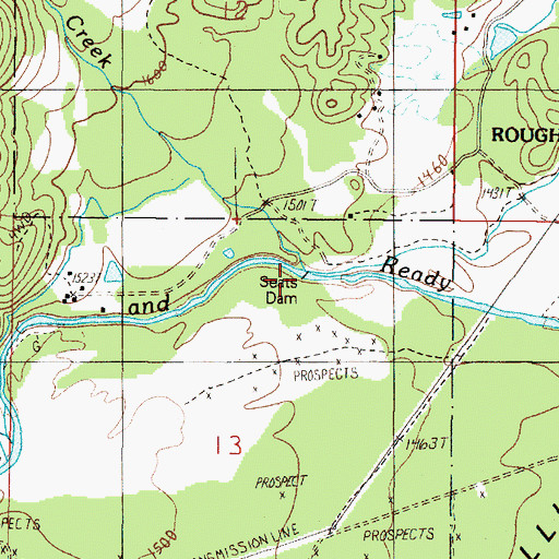Topographic Map of Seats Dam, OR
