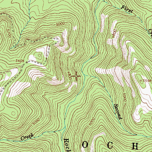 Topographic Map of Second Creek, OR