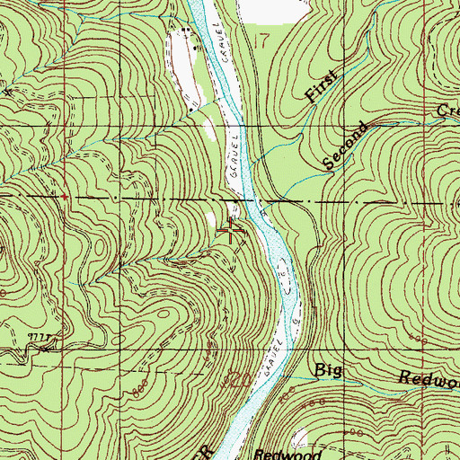 Topographic Map of Second Creek, OR