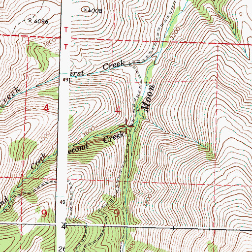 Topographic Map of Second Creek, OR
