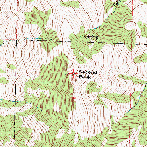 Topographic Map of Second Peak, OR