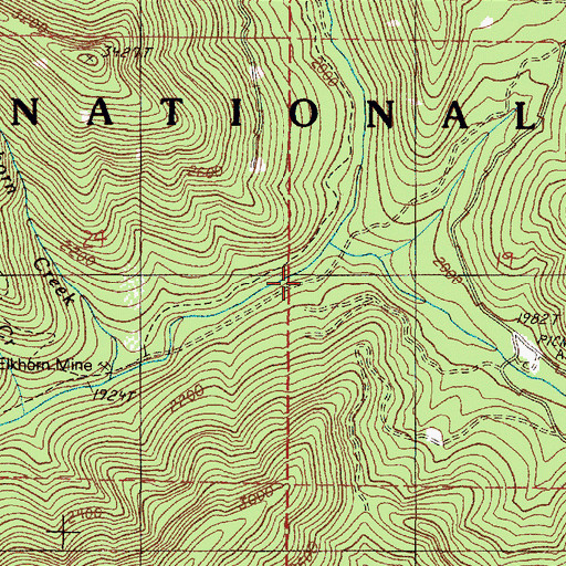 Topographic Map of Secret Creek, OR