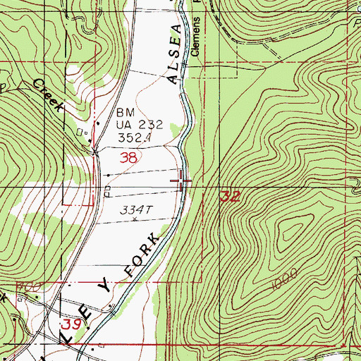 Topographic Map of Seeley Creek, OR