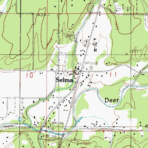 Topographic Map of Selma, OR