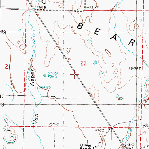 Topographic Map of Seneca Substation, OR