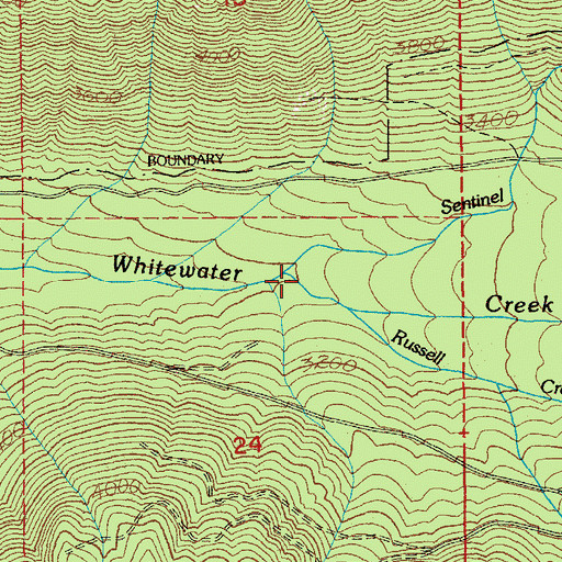 Topographic Map of Sentinel Creek, OR