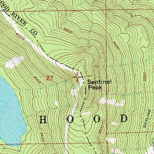 Topographic Map of Sentinel Peak, OR