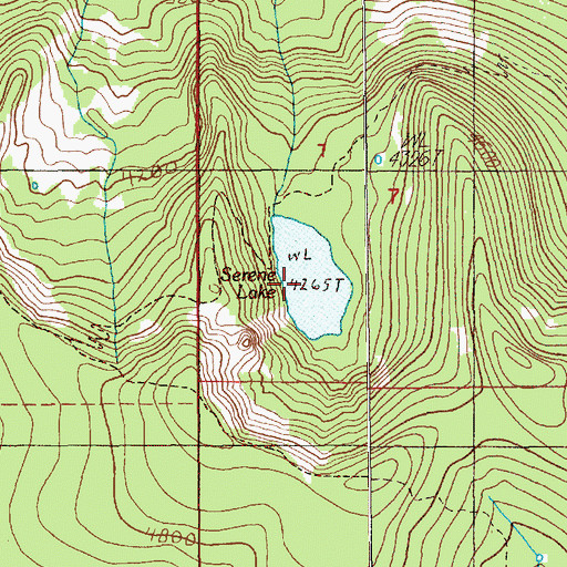 Topographic Map of Serene Lake, OR