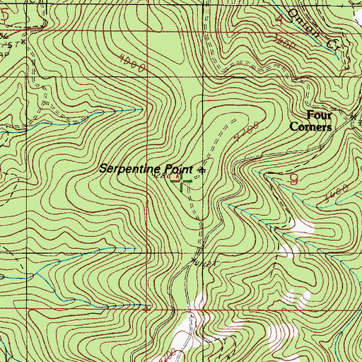Topographic Map of Serpentine Point, OR