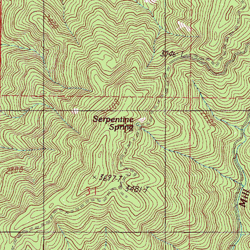 Topographic Map of Serpentine Spring, OR