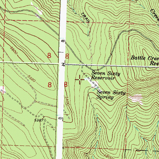 Topographic Map of Seven Sixty Reservoir, OR