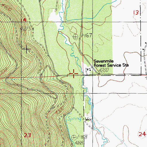 Topographic Map of Sevenmile Guard Station, OR