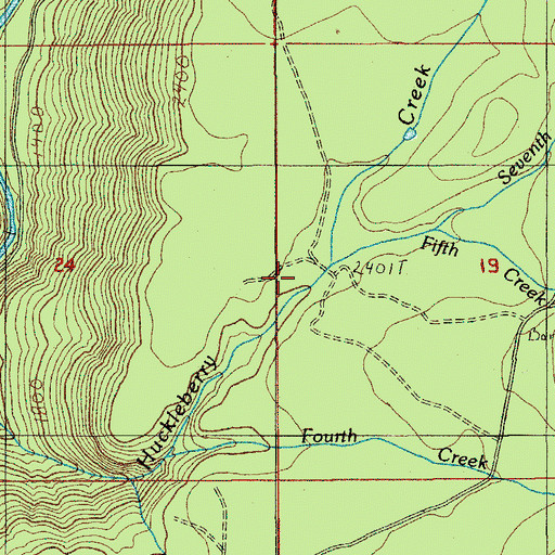 Topographic Map of Seventh Creek, OR