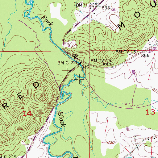 Topographic Map of Bristow Creek, AL