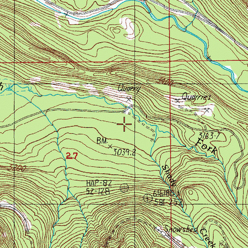 Topographic Map of Shady Creek, OR