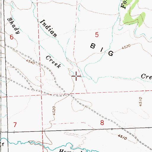 Topographic Map of Shady Creek, OR