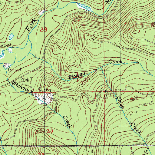 Topographic Map of Shale Creek, OR
