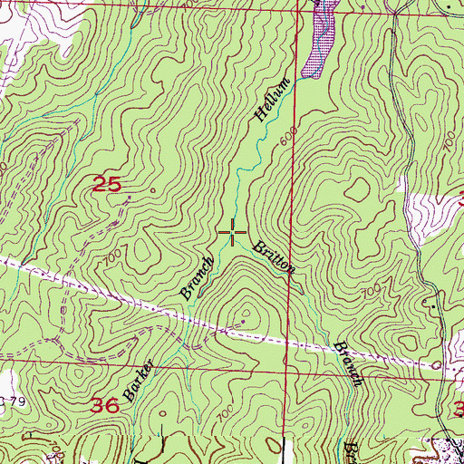 Topographic Map of Britton Branch, AL