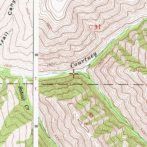 Topographic Map of Shamrock Creek, OR