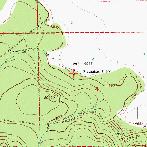 Topographic Map of Shanahan Place, OR