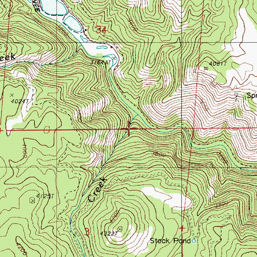 Topographic Map of Shanghai Creek, OR
