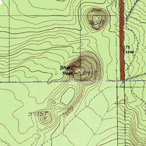 Topographic Map of Sharp Peak, OR