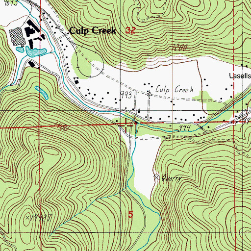 Topographic Map of Sharps Creek, OR