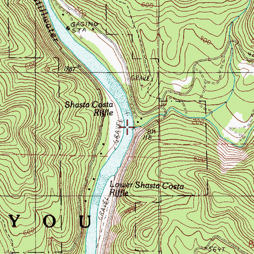 Topographic Map of Shasta Costa Creek, OR