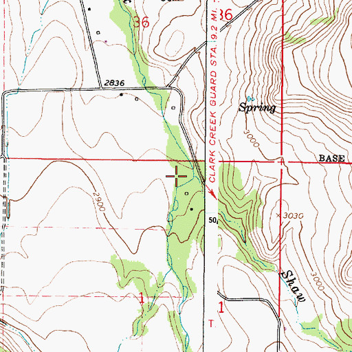 Topographic Map of Shaw Creek, OR