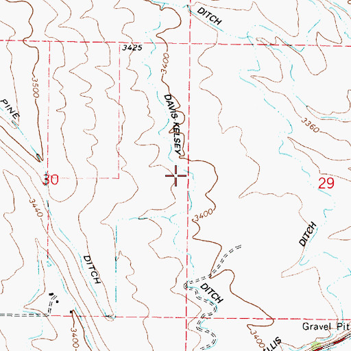 Topographic Map of Shaw Ditch, OR