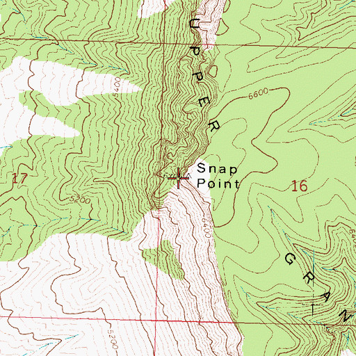 Topographic Map of Snap Point, AZ