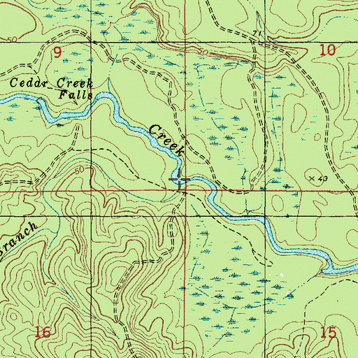 Topographic Map of Broad Branch, AL