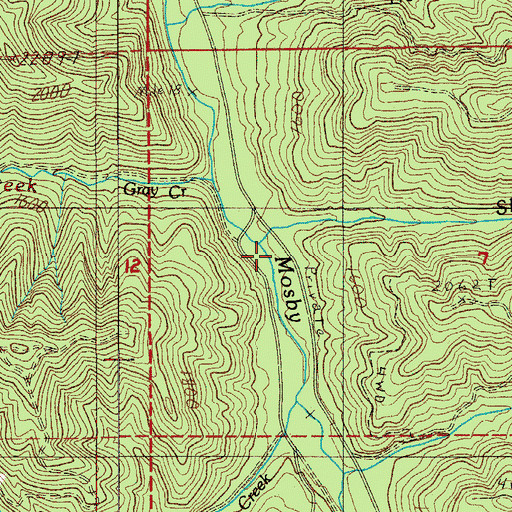 Topographic Map of Shea Creek, OR